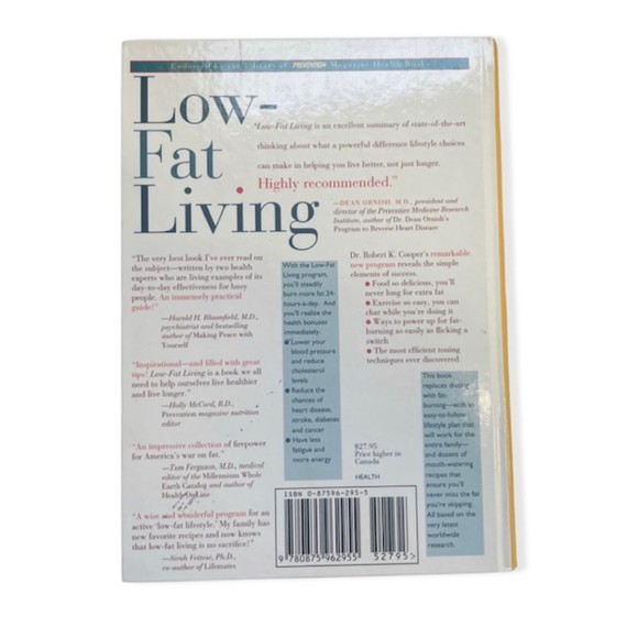 Low-Fat Living by Cooper 1996- Longevity Energy Weight Loss Freedom from Disease - Picture 10 of 10
